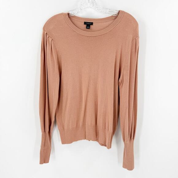 Ann Taylor Tan Crewneck Casual Sweater Women's Size Medium FLAWED - Picture 1 of 10